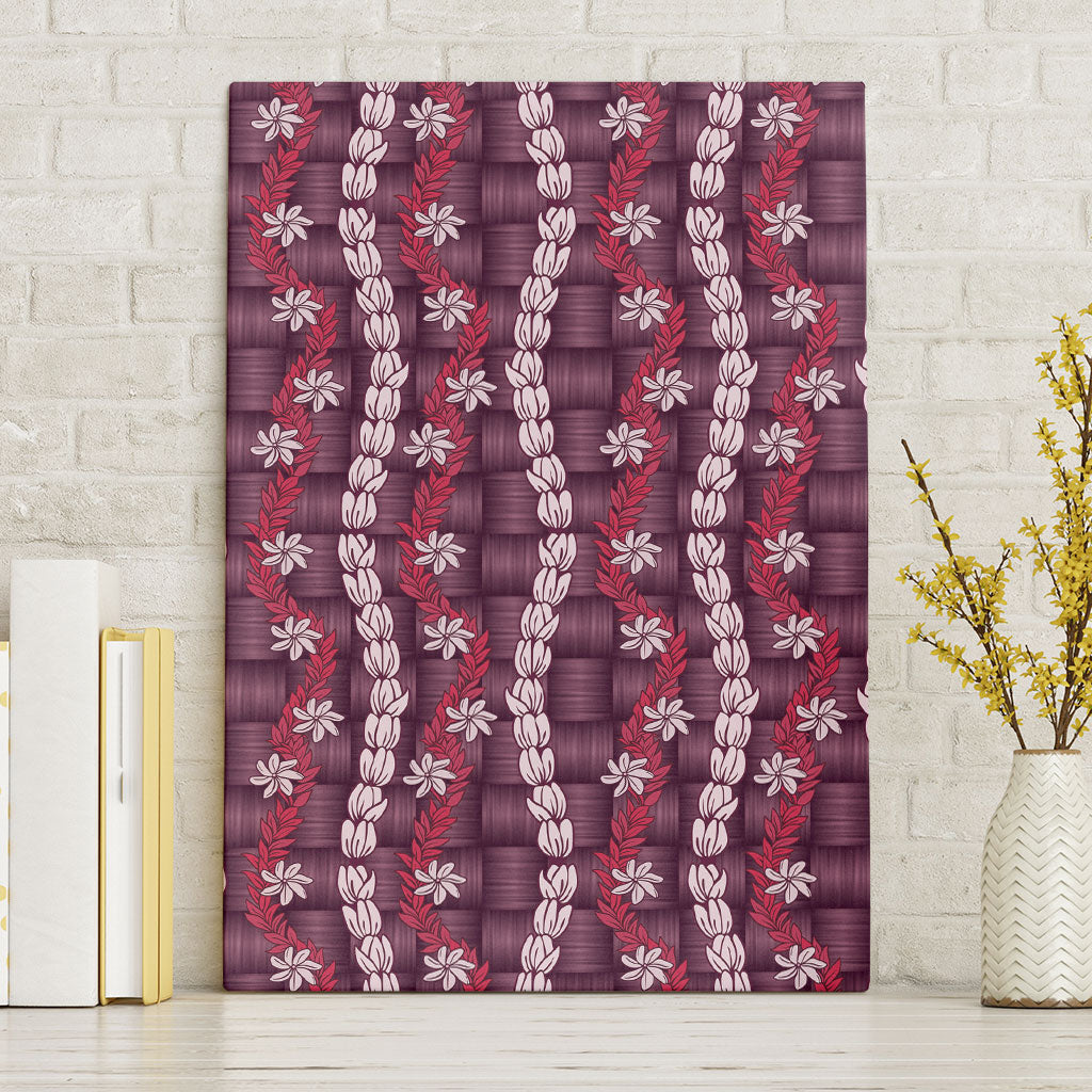Pikake Maile Tiare Lei Canvas Wall Art Akala Lauhala Pattern