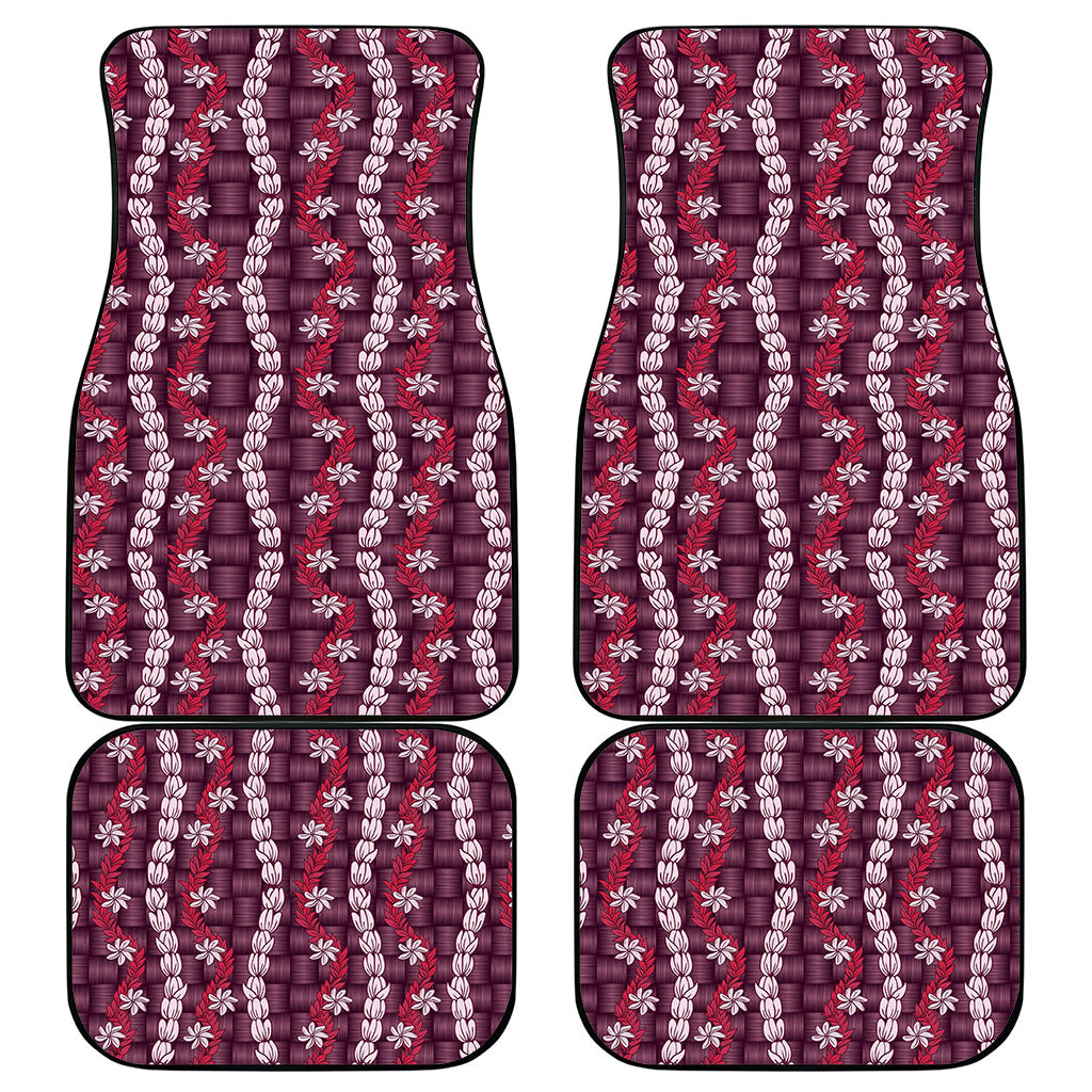 Pikake Maile Tiare Lei Car Mats Akala Lauhala Pattern
