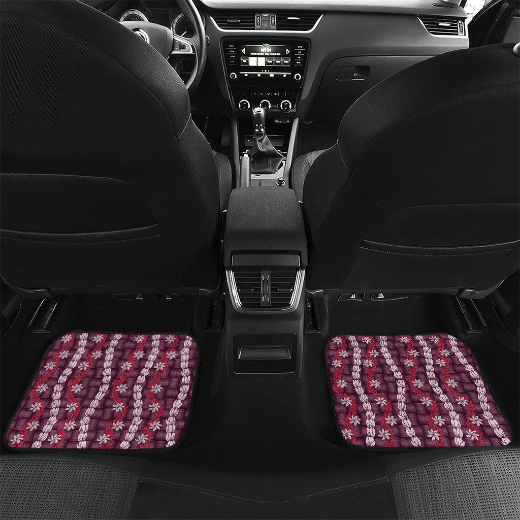 Pikake Maile Tiare Lei Car Mats Akala Lauhala Pattern