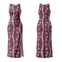 Pikake Maile Tiare Lei Couples Matching Tank Maxi Dress and Hawaiian Shirt Akala Lauhala Pattern LT01 - Polynesian Pride