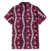 Pikake Maile Tiare Lei Family Matching Long Sleeve Bodycon Dress and Hawaiian Shirt Akala Lauhala Pattern
