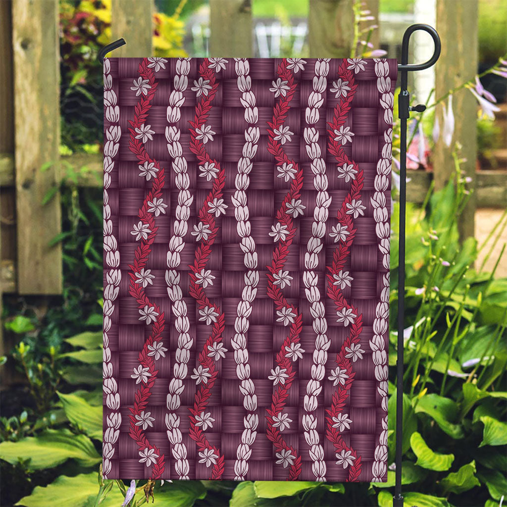 Pikake Maile Tiare Lei Garden Flag Akala Lauhala Pattern