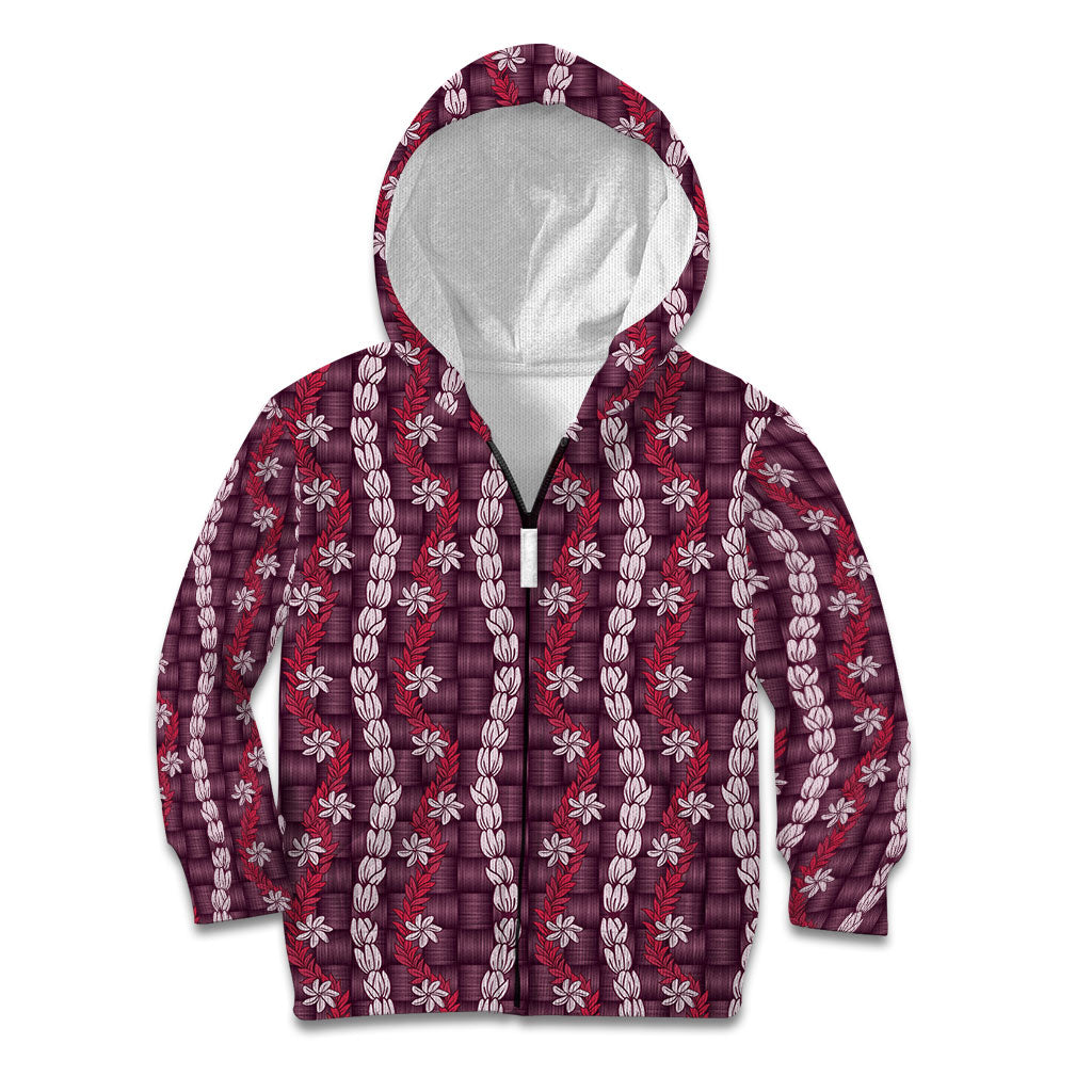 Pikake Maile Tiare Lei Kid Hoodie Akala Lauhala Pattern
