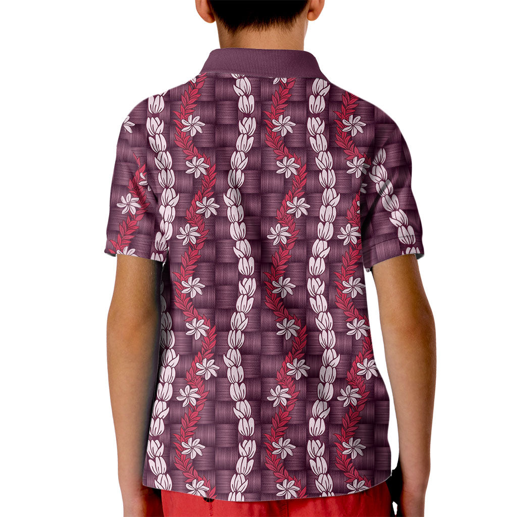 Pikake Maile Tiare Lei Kid Polo Shirt Akala Lauhala Pattern