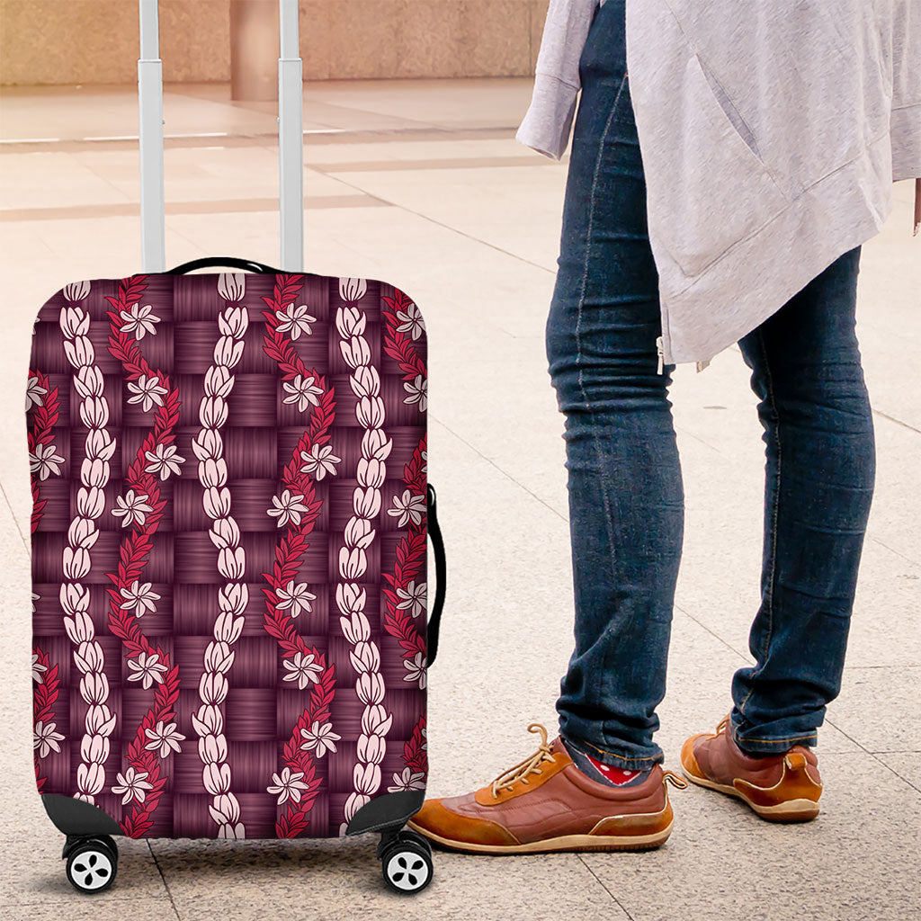Pikake Maile Tiare Lei Luggage Cover Akala Lauhala Pattern