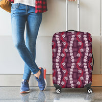 Pikake Maile Tiare Lei Luggage Cover Akala Lauhala Pattern
