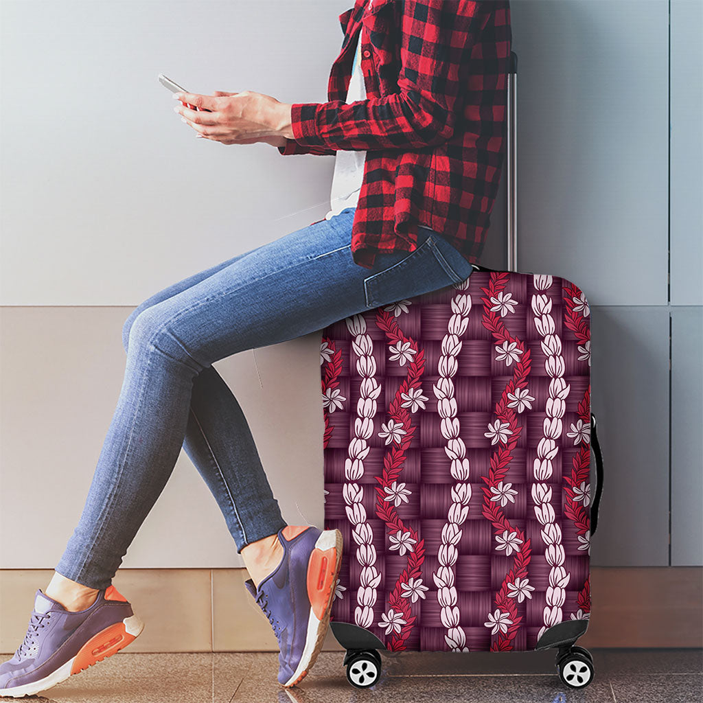 Pikake Maile Tiare Lei Luggage Cover Akala Lauhala Pattern