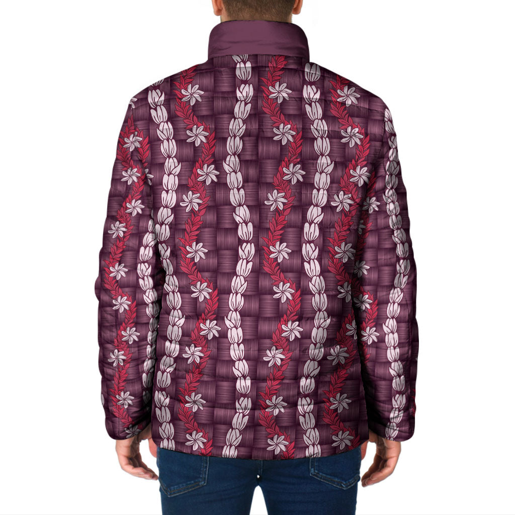 Pikake Maile Tiare Lei Padded Jacket Akala Lauhala Pattern