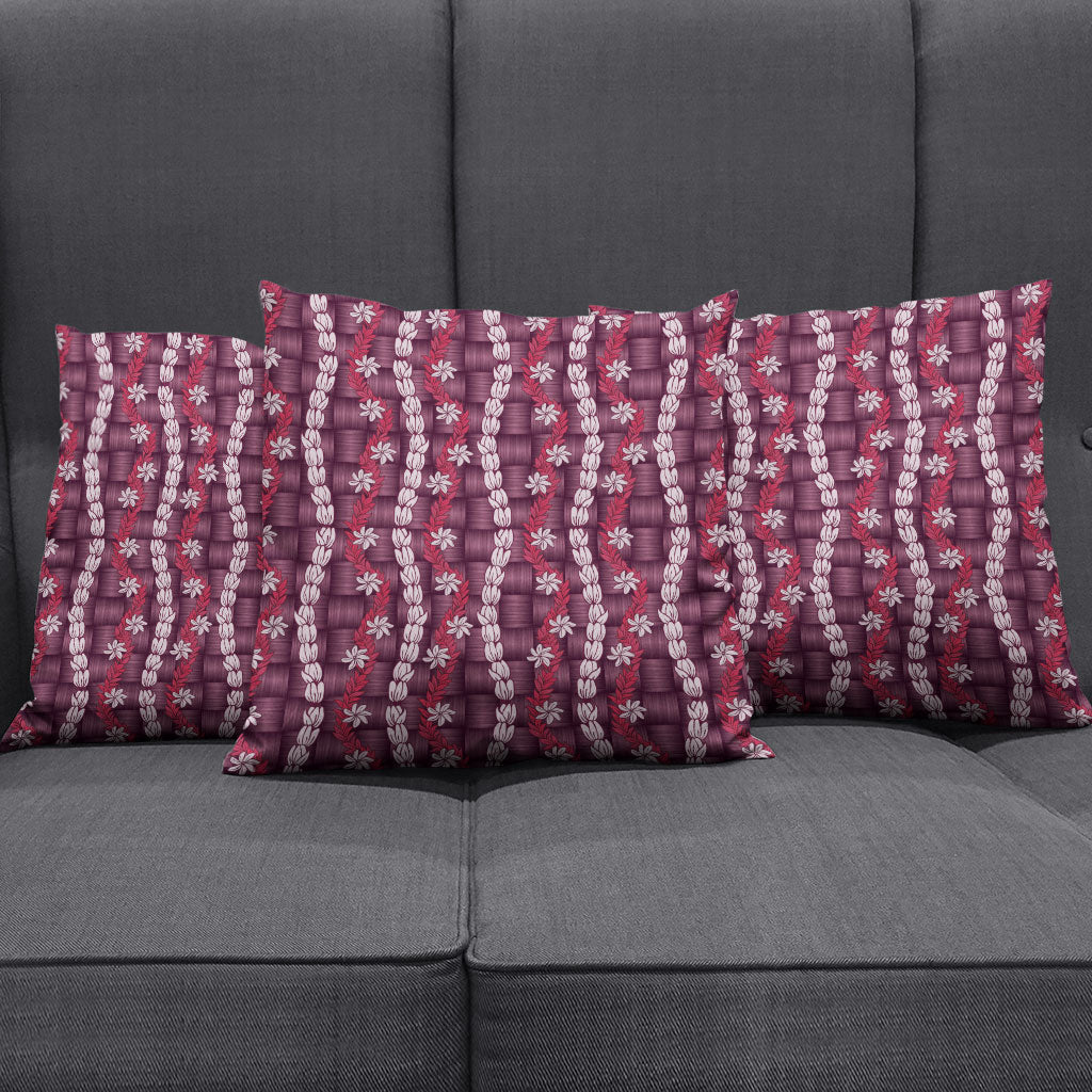 Pikake Maile Tiare Lei Pillow Cover Akala Lauhala Pattern