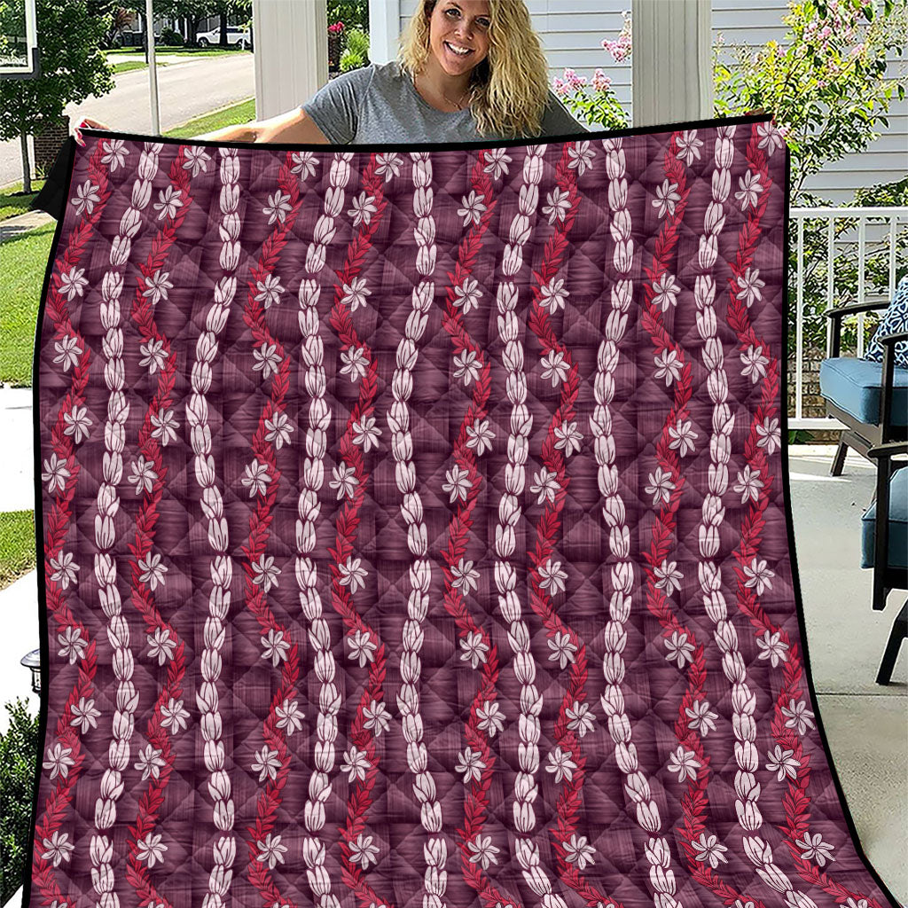 Pikake Maile Tiare Lei Quilt Akala Lauhala Pattern LT01 Pink - Polynesian Pride