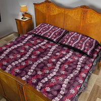 Pikake Maile Tiare Lei Quilt Bed Set Akala Lauhala Pattern