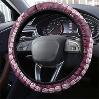 Pikake Maile Tiare Lei Steering Wheel Cover Akala Lauhala Pattern