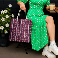 Pikake Maile Tiare Lei Tote Bag Akala Lauhala Pattern