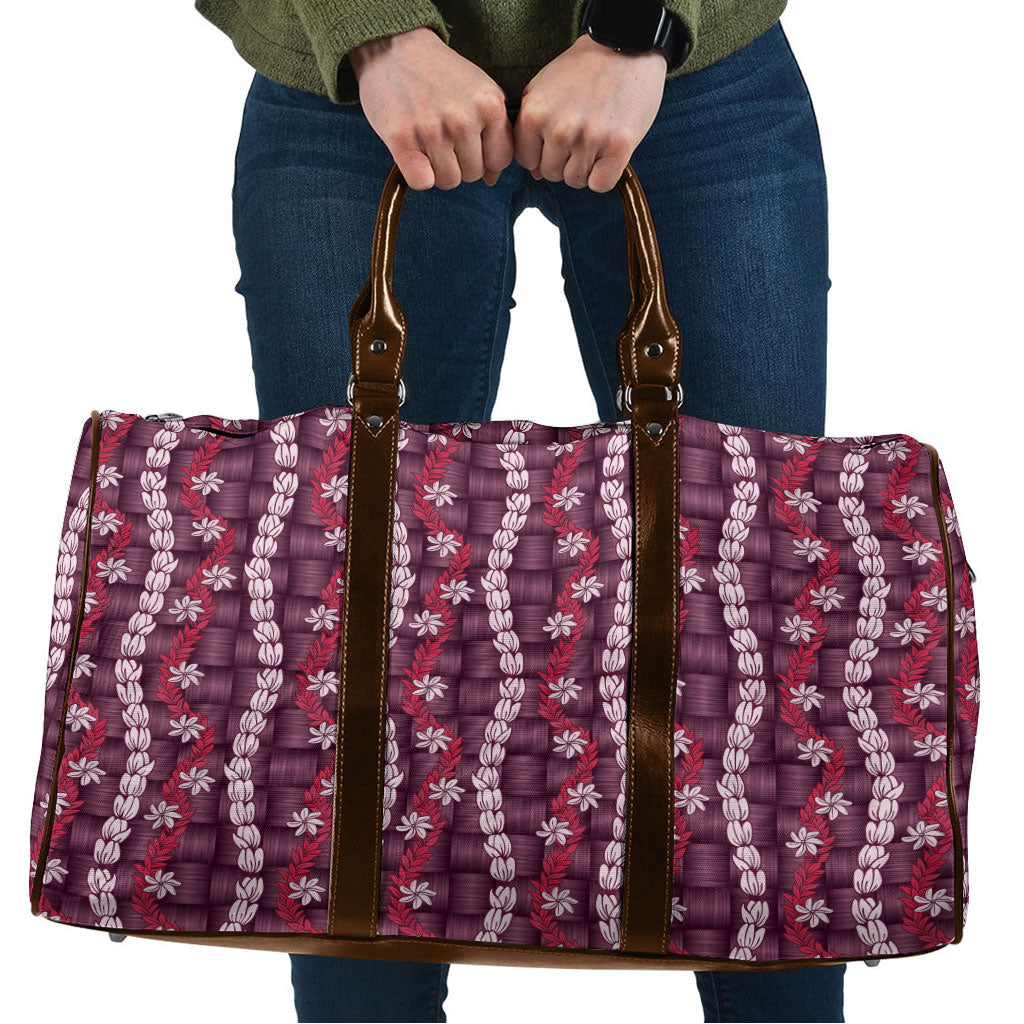 Pikake Maile Tiare Lei Travel Bag Akala Lauhala Pattern