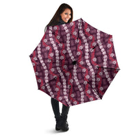 Pikake Maile Tiare Lei Umbrella Akala Lauhala Pattern