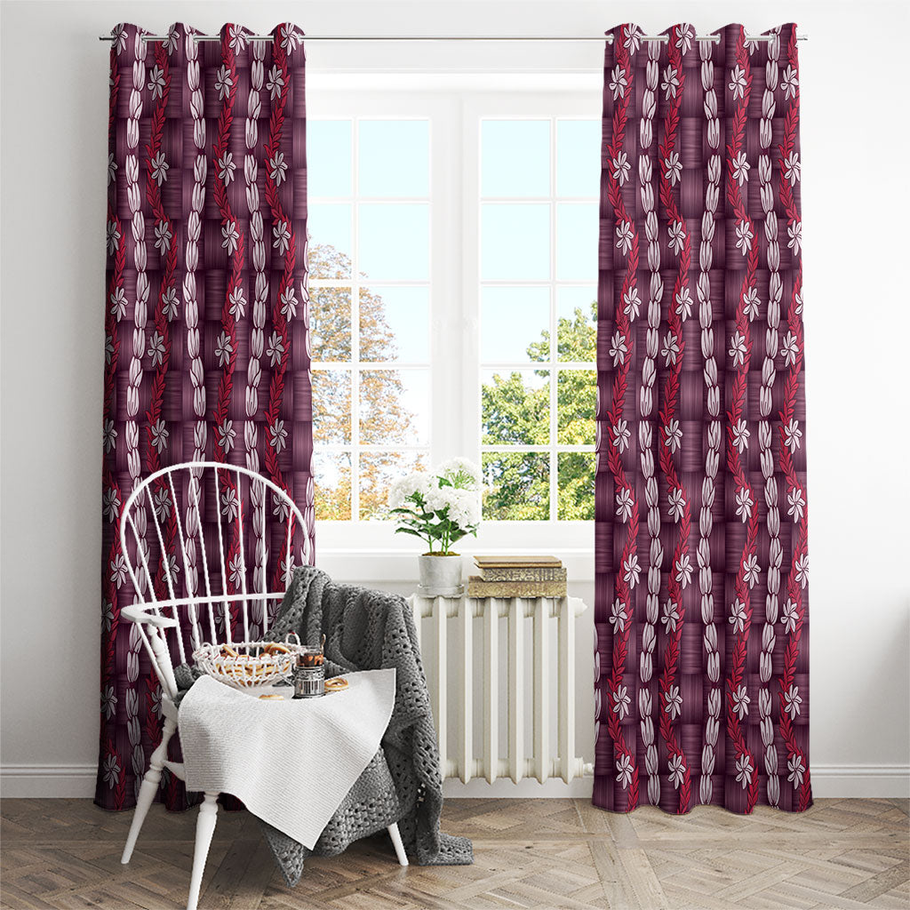Pikake Maile Tiare Lei Window Curtain Akala Lauhala Pattern