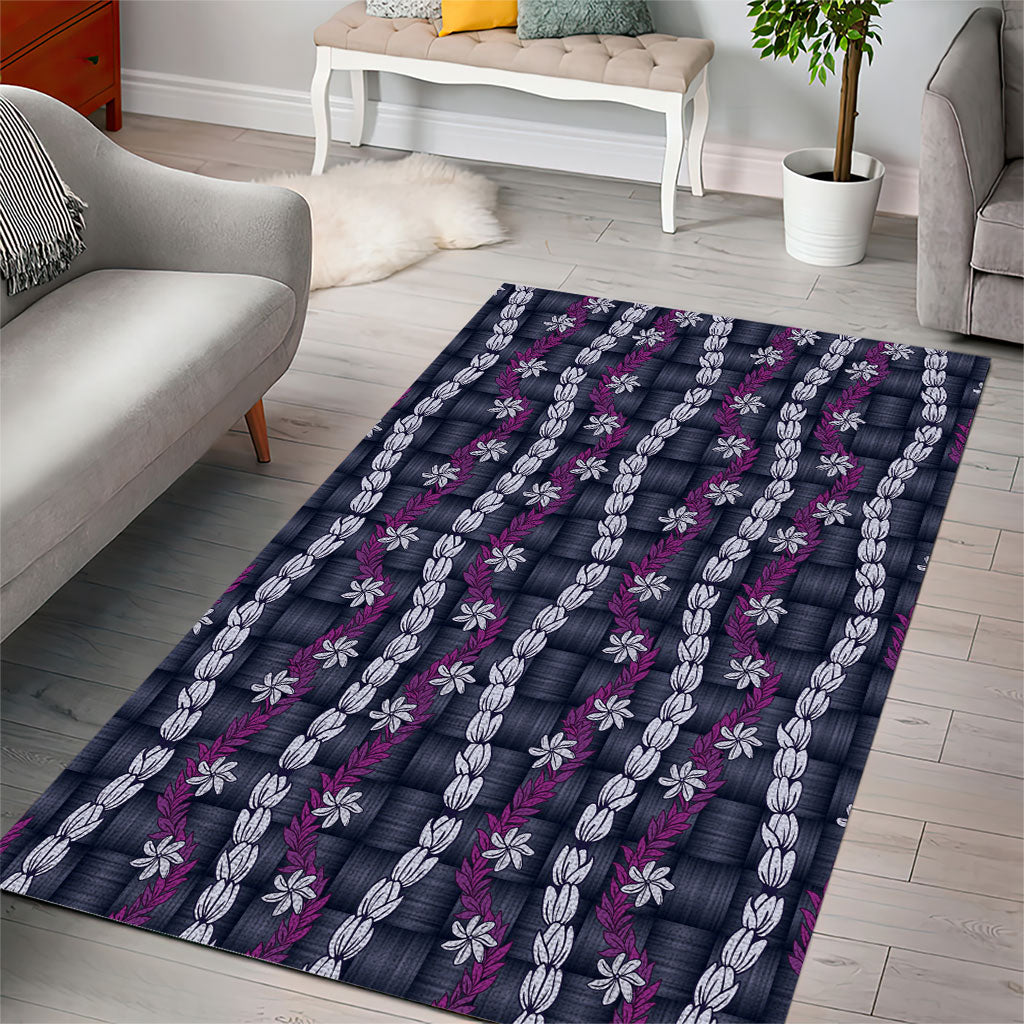 Pikake Maile Tiare Lei Area Rug Poni Lauhala Pattern