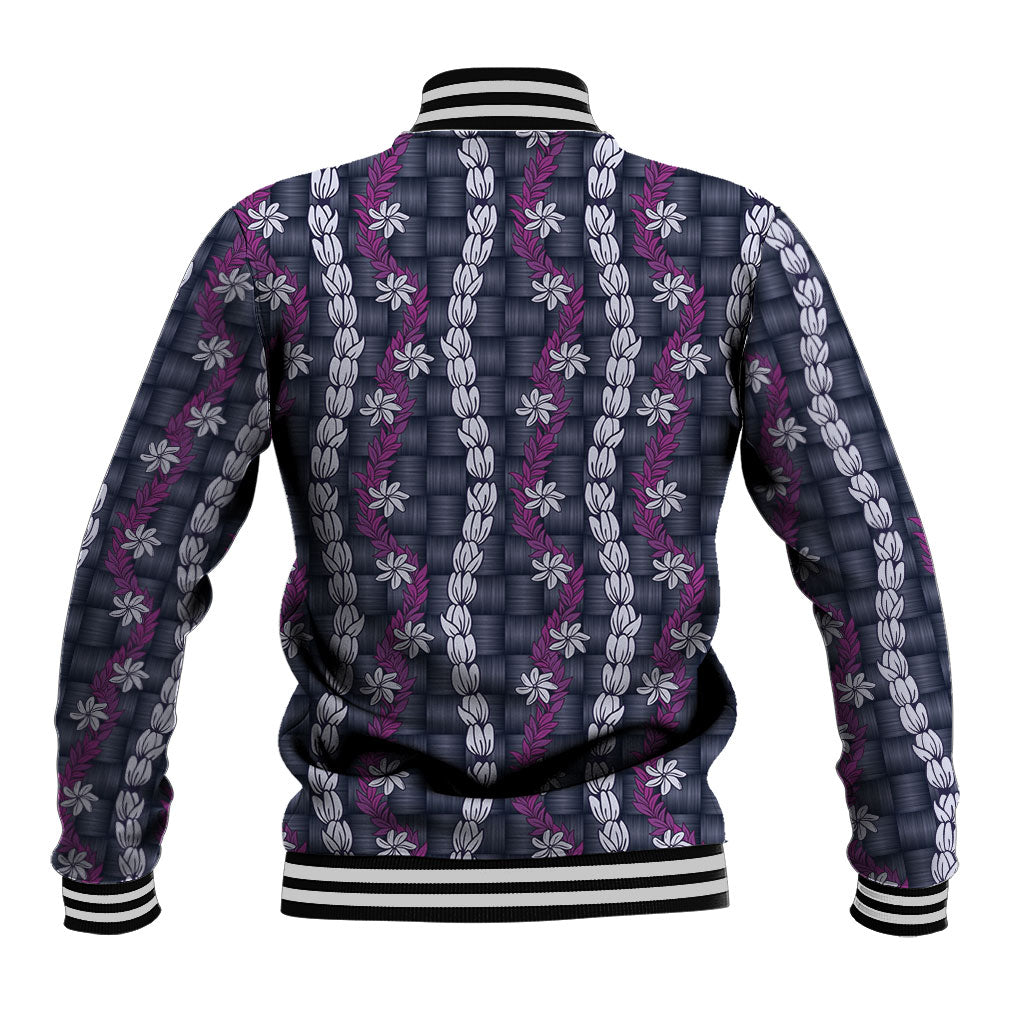 Pikake Maile Tiare Lei Baseball Jacket Poni Lauhala Pattern