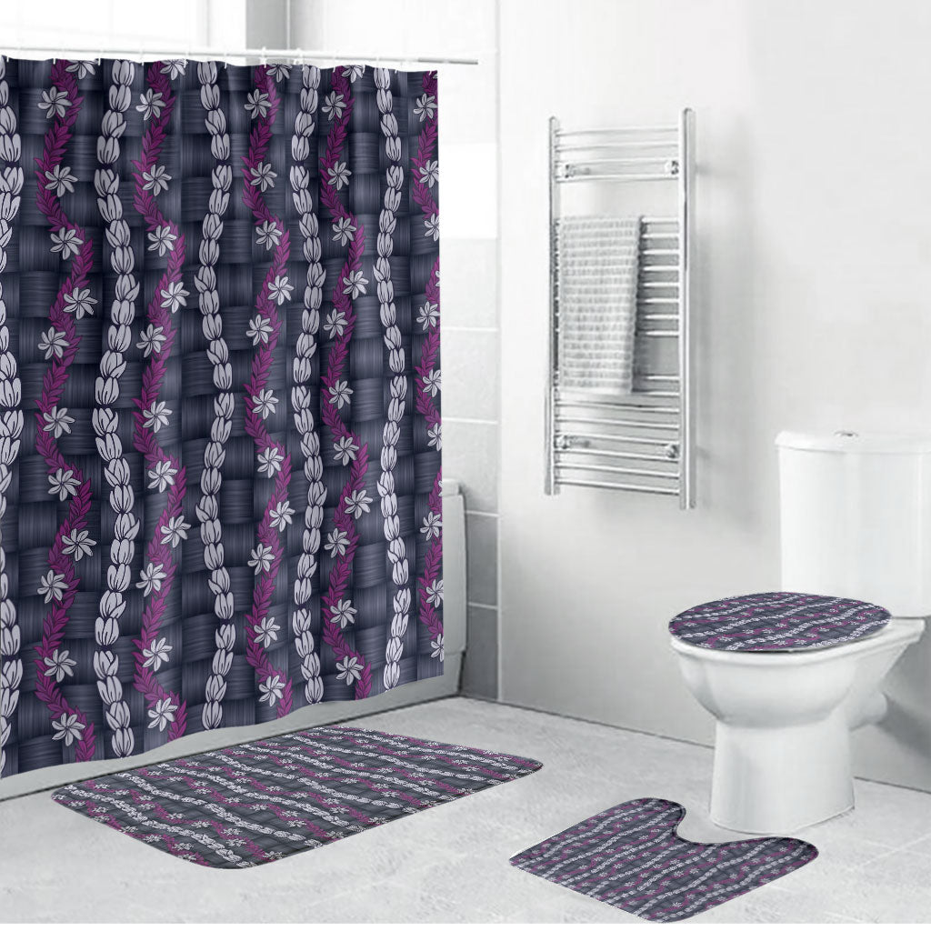 Pikake Maile Tiare Lei Bathroom Set Poni Lauhala Pattern