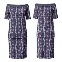 Pikake Maile Tiare Lei Couples Matching Puletasi and Hawaiian Shirt Poni Lauhala Pattern LT01 - Polynesian Pride