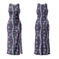 Pikake Maile Tiare Lei Couples Matching Tank Maxi Dress and Hawaiian Shirt Poni Lauhala Pattern LT01 - Polynesian Pride