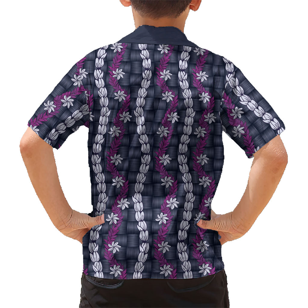 Pikake Maile Tiare Lei Family Matching Long Sleeve Bodycon Dress and Hawaiian Shirt Poni Lauhala Pattern