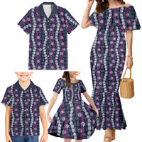 Pikake Maile Tiare Lei Family Matching Mermaid Dress and Hawaiian Shirt Poni Lauhala Pattern