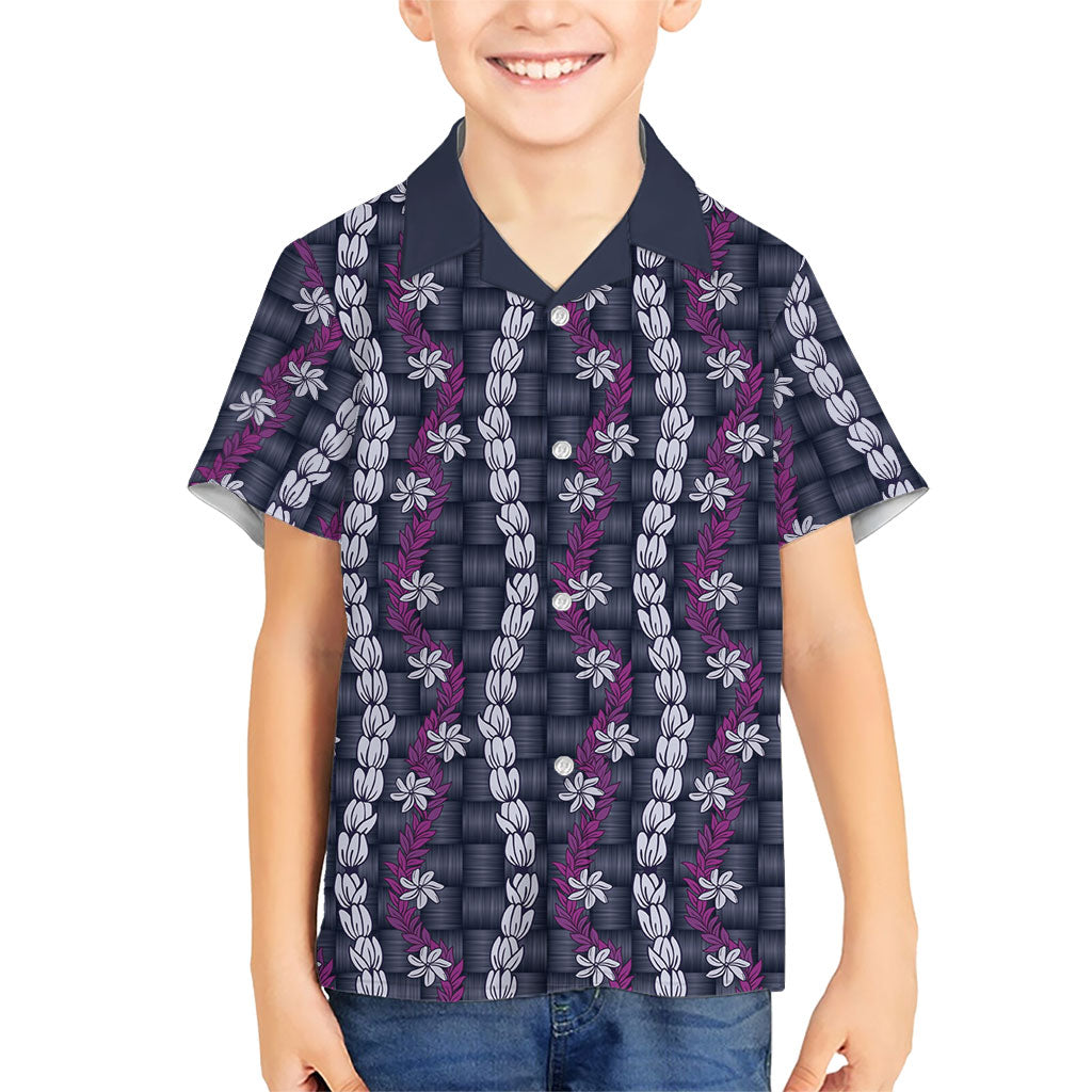 Pikake Maile Tiare Lei Family Matching Summer Maxi Dress and Hawaiian Shirt Poni Lauhala Pattern