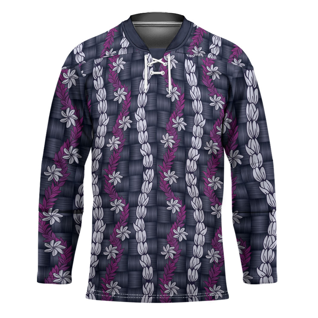 Pikake Maile Tiare Lei Hockey Jersey Poni Lauhala Pattern