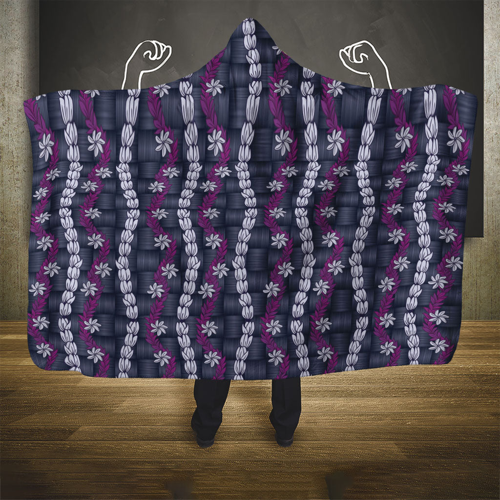 Pikake Maile Tiare Lei Hooded Blanket Poni Lauhala Pattern