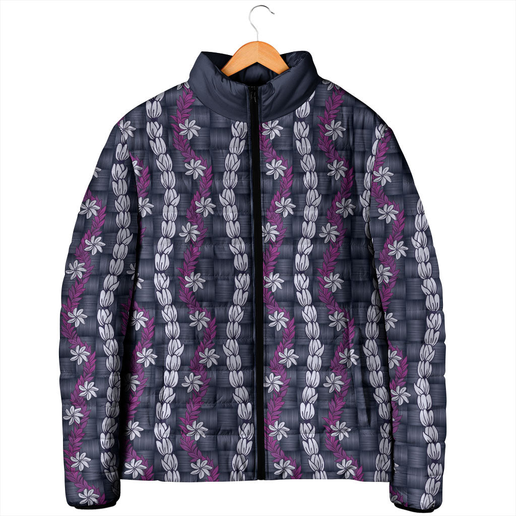 Pikake Maile Tiare Lei Padded Jacket Poni Lauhala Pattern