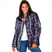 Pikake Maile Tiare Lei Padded Jacket Poni Lauhala Pattern