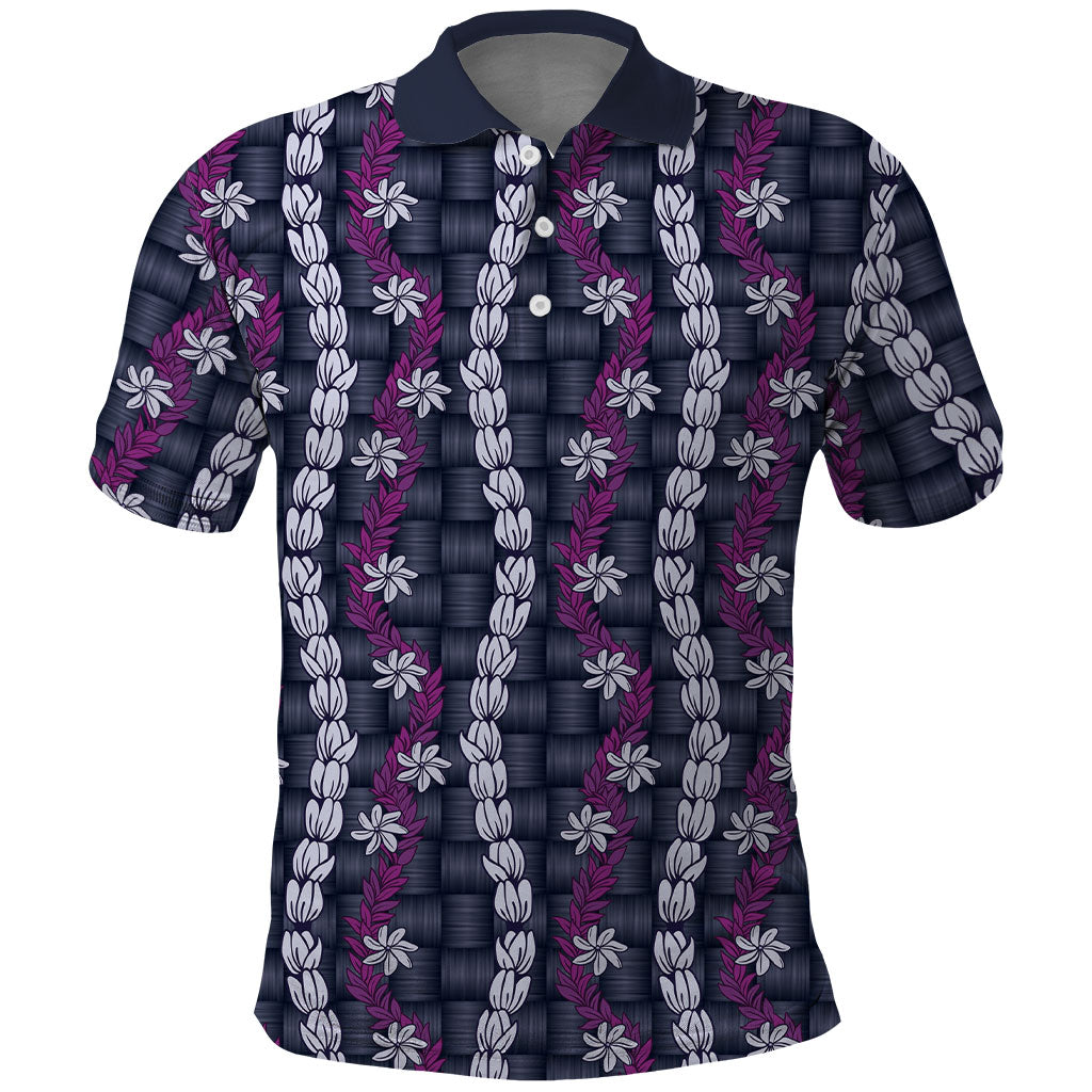 Pikake Maile Tiare Lei Polo Shirt Poni Lauhala Pattern