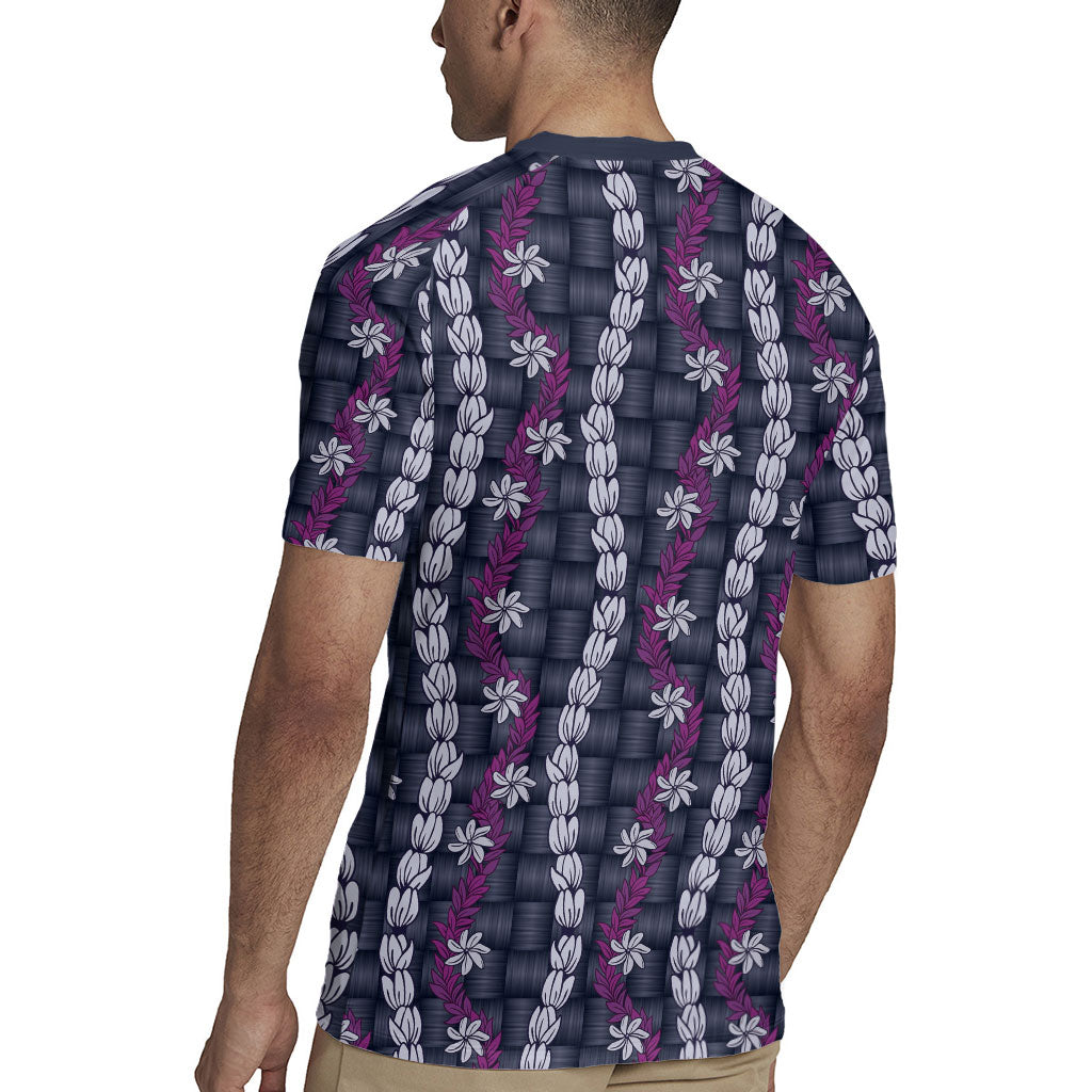 Pikake Maile Tiare Lei Rugby Jersey Poni Lauhala Pattern