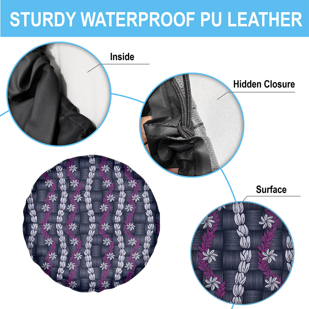 Pikake Maile Tiare Lei Spare Tire Cover Poni Lauhala Pattern