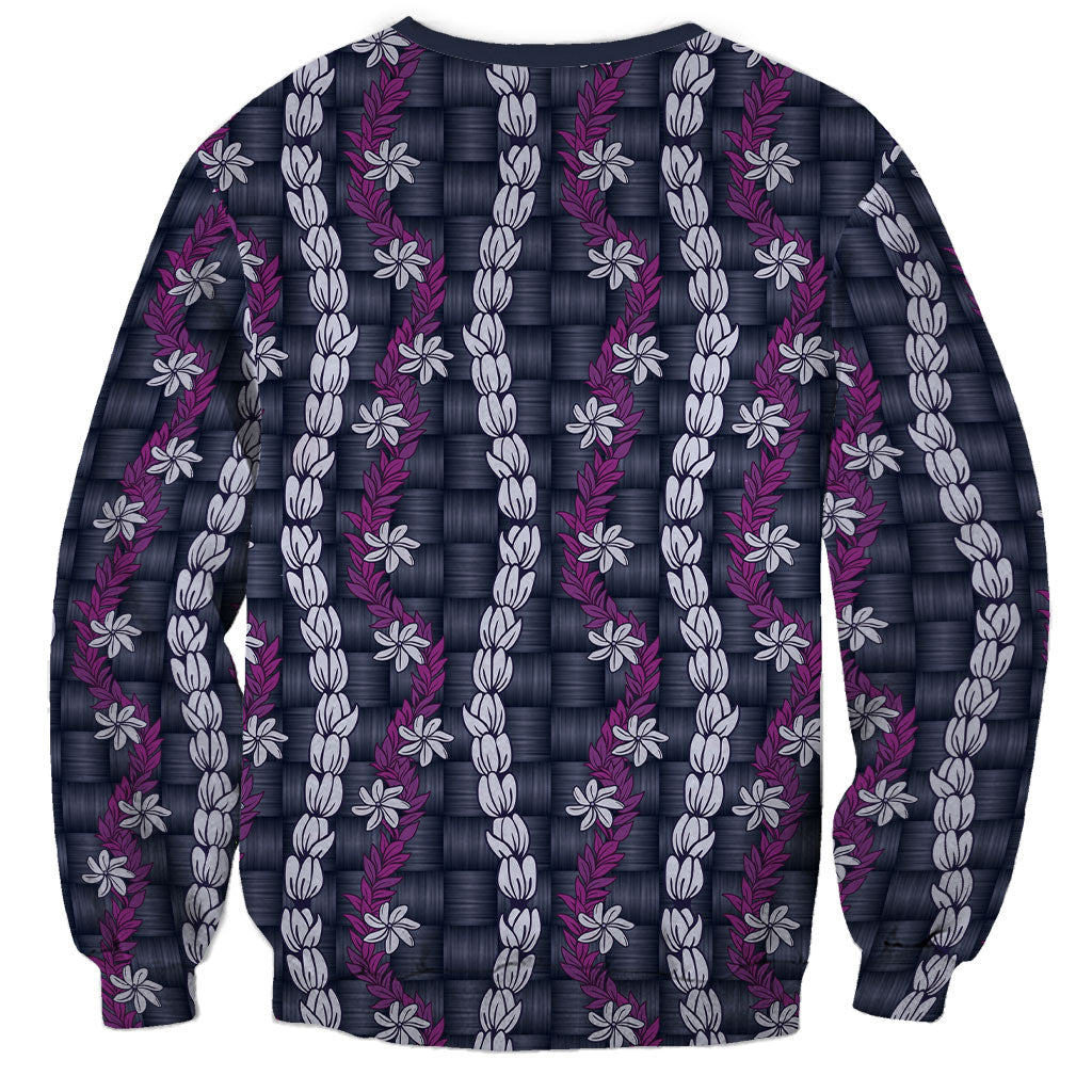 Pikake Maile Tiare Lei Sweatshirt Poni Lauhala Pattern