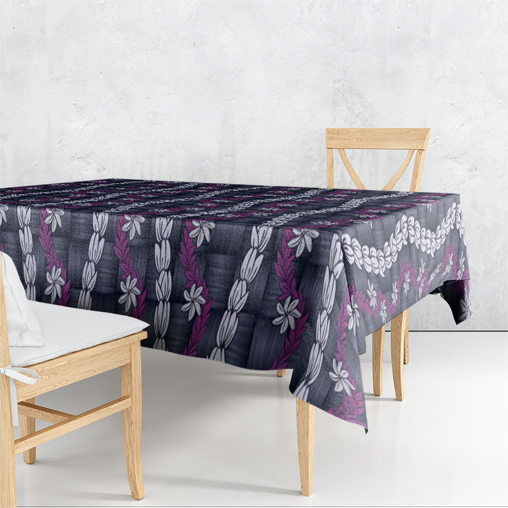 Pikake Maile Tiare Lei Tablecloth Poni Lauhala Pattern