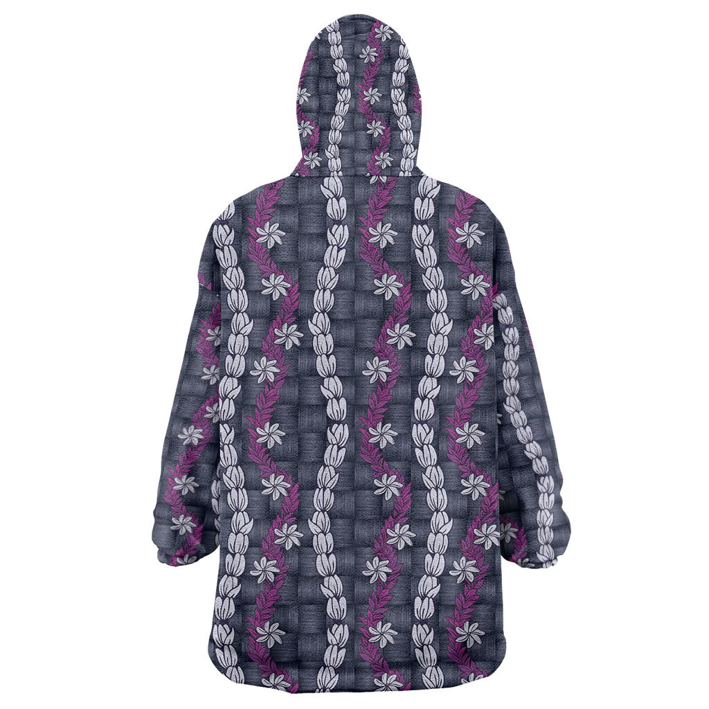 Pikake Maile Tiare Lei Wearable Blanket Hoodie Poni Lauhala Pattern