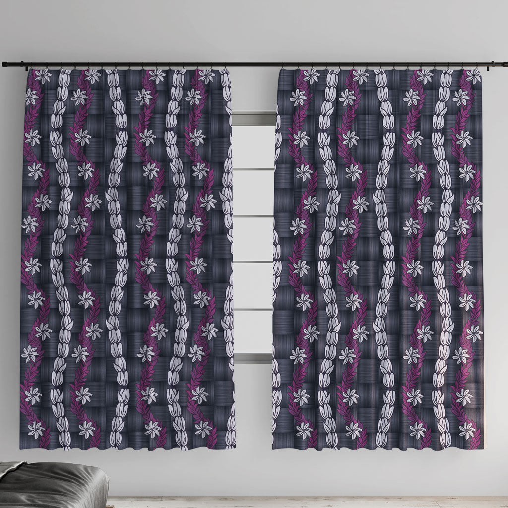 Pikake Maile Tiare Lei Window Curtain Poni Lauhala Pattern
