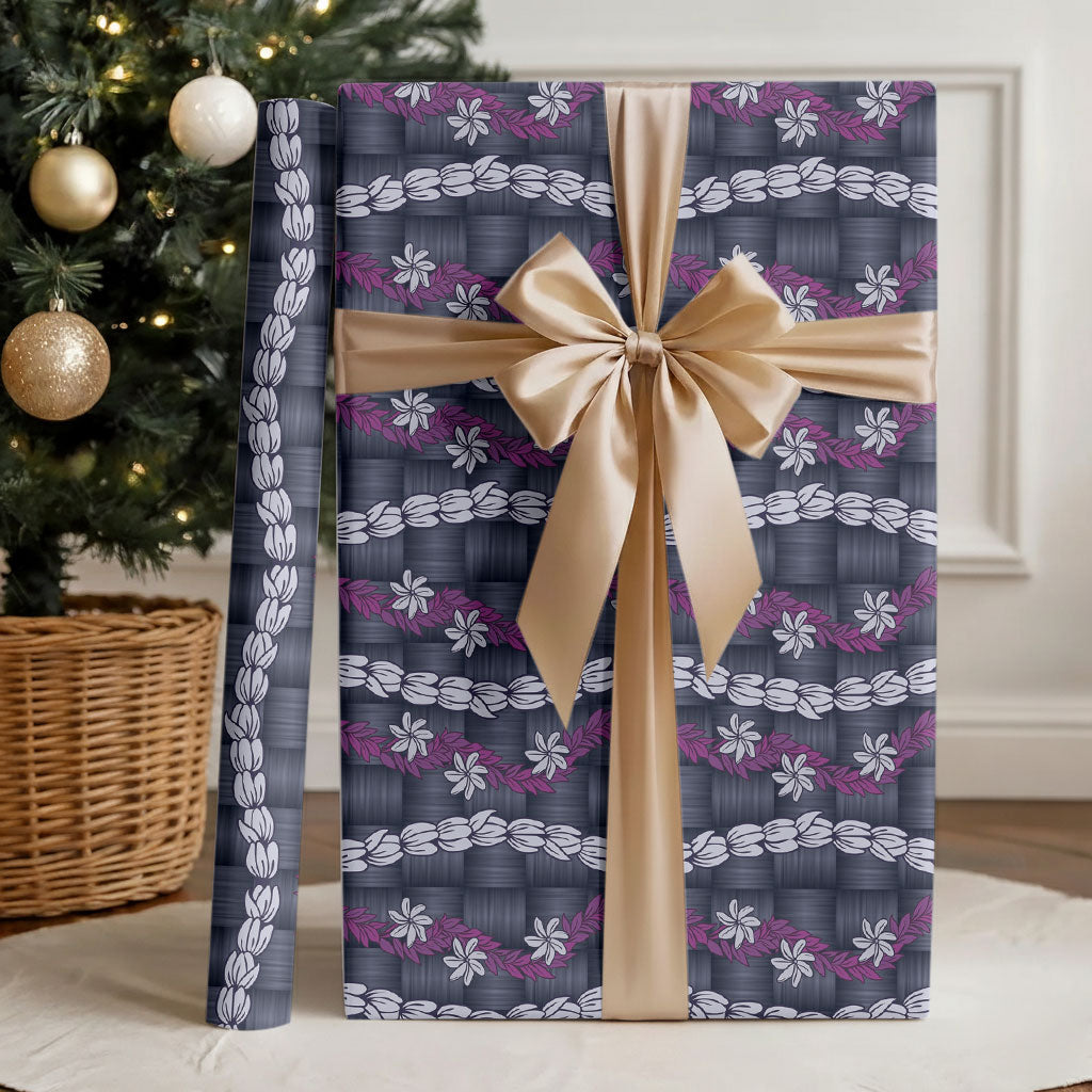 Pikake Maile Tiare Lei Wrapping Paper Poni Lauhala Pattern