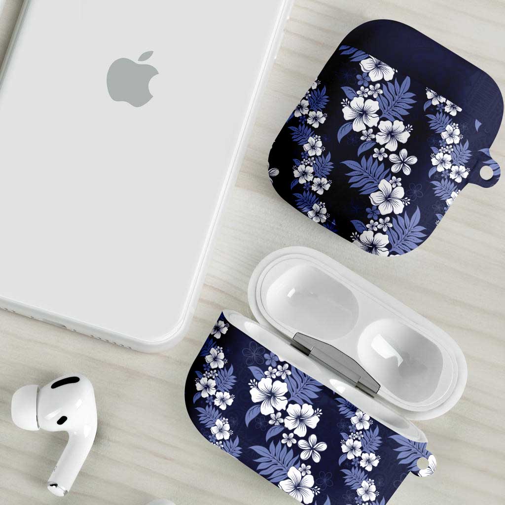 Hawaiian Hibiscus Tribal Floral Blue AirPods Case Polynesian Tapa Pattern LT01 - Polynesian Pride