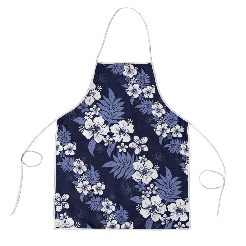 Hawaiian Hibiscus Tribal Floral Blue Apron Polynesian Tapa Pattern LT01 Blue - Polynesian Pride
