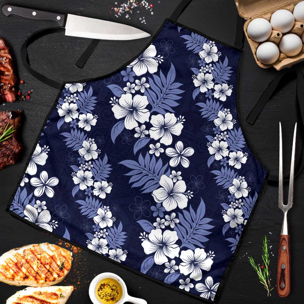Hawaiian Hibiscus Tribal Floral Blue Apron Polynesian Tapa Pattern LT01 Blue - Polynesian Pride