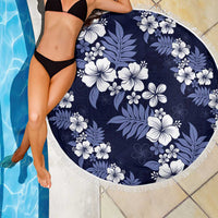 Hawaiian Hibiscus Tribal Floral Blue Beach Blanket Polynesian Tapa Pattern - Polynesian Pride
