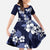 Hawaiian Hibiscus Tribal Floral Blue Family Matching Off Shoulder Maxi Dress and Hawaiian Shirt Polynesian Tapa Pattern - Polynesian Pride