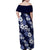 Hawaiian Hibiscus Tribal Floral Blue Family Matching Off Shoulder Maxi Dress and Hawaiian Shirt Polynesian Tapa Pattern - Polynesian Pride