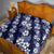 Hawaiian Hibiscus Tribal Floral Blue Quilt Polynesian Tapa Pattern - Polynesian Pride