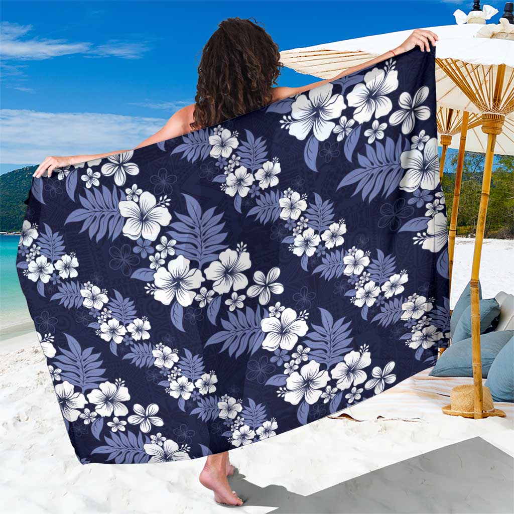 Hawaiian Hibiscus Tribal Floral Blue Sarong Polynesian Tapa Pattern LT01 One Size 44 x 66 inches Blue - Polynesian Pride