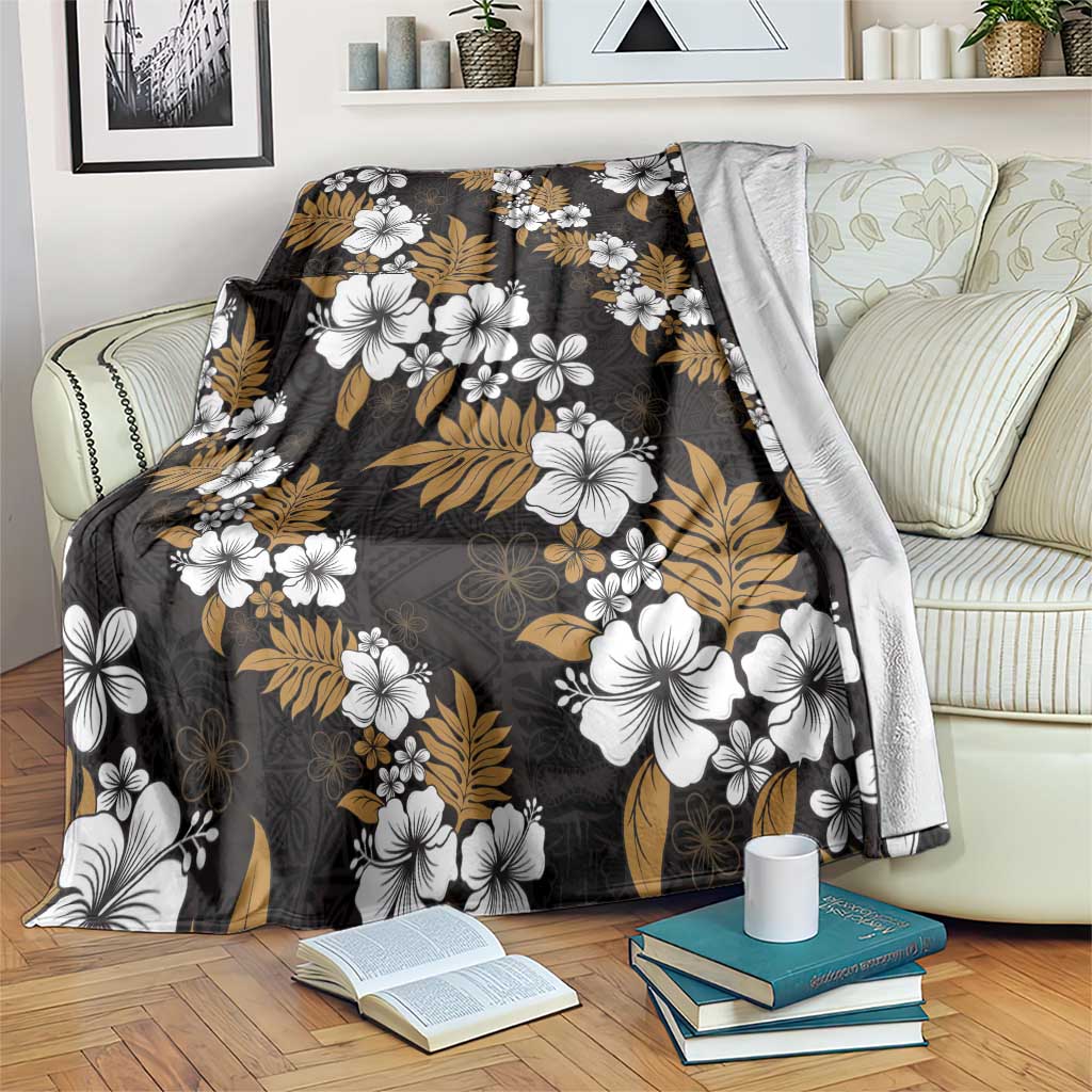 Hawaiian Hibiscus Tribal Floral Brown Blanket Polynesian Tapa Pattern LT01 Brown - Polynesian Pride