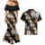 Hawaiian Hibiscus Tribal Floral Brown Couples Matching Mermaid Dress and Hawaiian Shirt Polynesian Tapa Pattern - Polynesian Pride